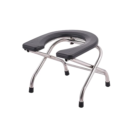 Oshhni Sedile WC pieghevole Comode Sedia Heavy Duty Multifunzionale Assistenza domiciliare Antiscivolo Sgabello tozzo per WC Sedile per WC tozzo, altezza 30 cm
