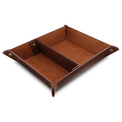 Londo-Leather-Tray-Organizer-Practical-Storage-Box-for-Wallets-Watches-Keys-Coins-Cell-Phones-and-Office-Equipment