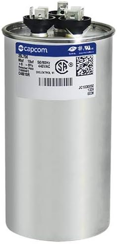 10033519-60 + 10 uf MFD 440 Volt VAC - Lennox Round Dual Run Capacitor Upgrade