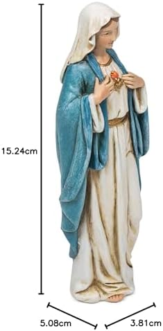 Renaissance Collection Polyresin Joseph's Studio by Roman Exclusive Immaculate Heart of Mary Figurine, 6-Inch, Multicolor