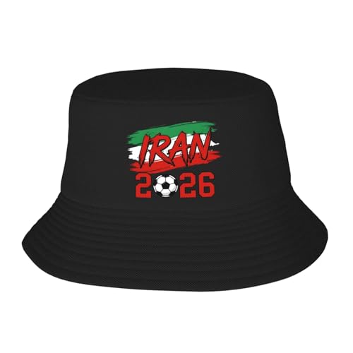 GZEKWLP Iran 2026 Soccer Football Bucket Hat for Men Women Packable Fisherman Cap Sun Hats for Fishing Hiking Camping