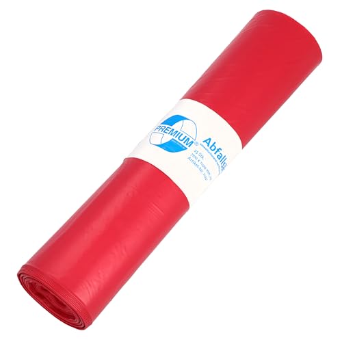 Deiss 11021 - Bolsas de basura tipo 60 premium (700 x 1100 mm, 25 unidades), color rojo.