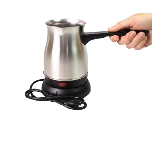 Image of Drumstone (𝐒𝐩𝐞𝐜𝐢𝐚𝐥 𝟏𝟓 𝐘𝐞𝐚𝐫𝐬 𝐖𝐚𝐫𝐫𝐚𝐧𝐭𝐲 Stainless Steel Electric Turkish Coffee Maker, Fast Heating Portable Coffee Pot Machine for Home, Office & Travel, Easy Brew Espresso Style