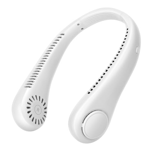 Lvaqx Ventilador de cuello flexible suave, ventilador USB portátil para exteriores, ventilador de enfriamiento rápido de 3 velocidades sin aspas para viajes, ventilador personal manos libres para