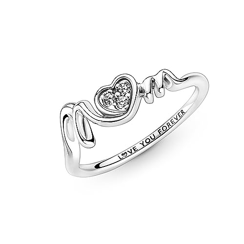 PANDORA Anello 191149C01-52 Cuore di Madre Pavé