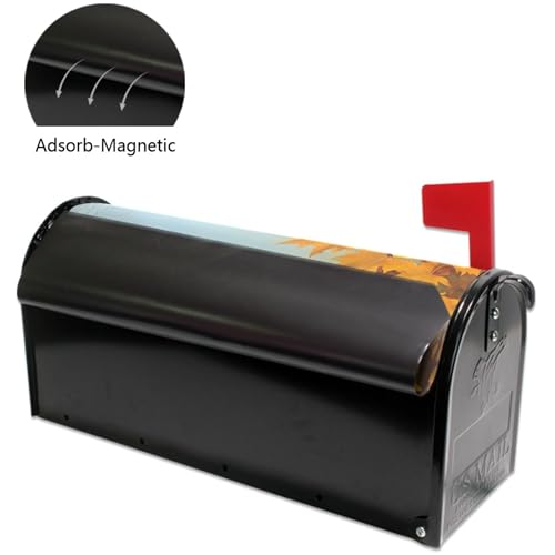 Image of Wamika Autumn Melody Mailbox Covers Standard Size Fall Cardinal Bird Sunflower Maple Leaves Magnetic Mail Wraps Cover Letter Post Box 21 inch Lx 18 inch W