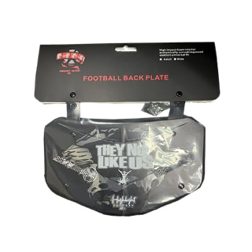 They Not Like Us Chrome Football Back Plate - Lower Back Protection for Shoulder Pads - Back Bone Protector Shield Backplate for Youth & Adult (Adult)