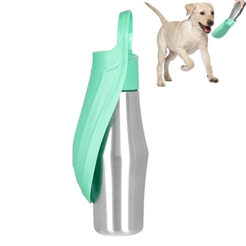 犬の散歩用ウォーターボトル ポータブル犬用旅行用ウォーターボトル、 27オンスの漏れ防止ウォーターディスペンサー、 シリコンリングを装備し、 犬用ウォーターボウル、ペットアクセサリー、各種小動物