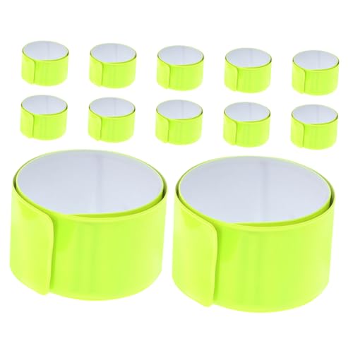 HANABASS 12pcs High Visibility Reflective Bands Comfortable Snap Arm Straps for Running Cycling Night Outdoor Activities Lightweight Safety Accessory