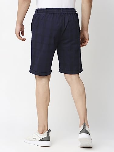 Image of Thomas Scott Men's | Checks | Chino Shorts | Regular Fit | Linen Blend | Above Knee | Casual Short