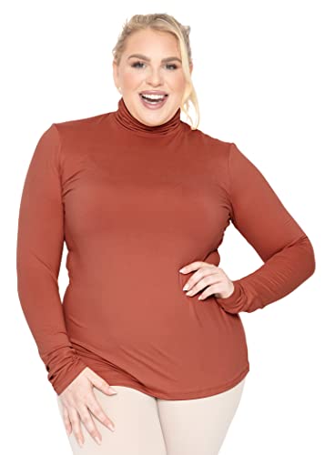 Image of Womens Turtle Neck | Long Sleeve and Sleeveless Top | Plus Size XL-7X | Tops Women White Turtleneck Women