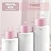 Travel Containers for Creams, Plastic Refillable Mini Lotion Jars with Lids for Toiletries, Leak Proof Small Travel Cream Jars for Face Cosmetic Makeup Beauty Products Sample (50g, 4Pack, Black Pink)