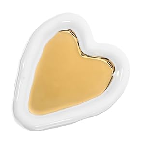 ABOOFAN Herzförmige Schmuckschale Gold Weiß