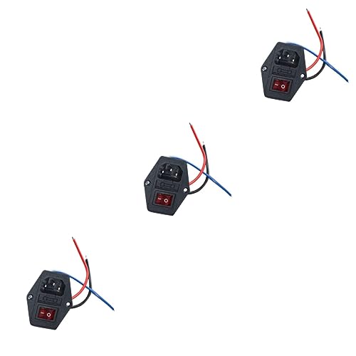 ULTECHNOVO 3pcs Power Power Outlet Triple Rocker Fused Module Plug for Printer Parts for Home and Office Use