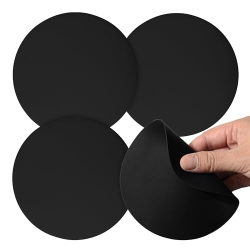 Silicone Jar Opener Gripper Pad, Jar Grippers for Opening Jars, Round Black Multi-Purpose Kitchen Gadgets, Non Slip Jar Bottle Lid Openers for Seniors, Kids, Women, People with Arthritis, 4 Pieces