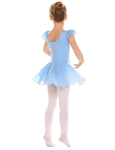 Image of Arshiner Girls Ruffle Sleeve Ballet Dance Dress Tutu Skirted Leotard