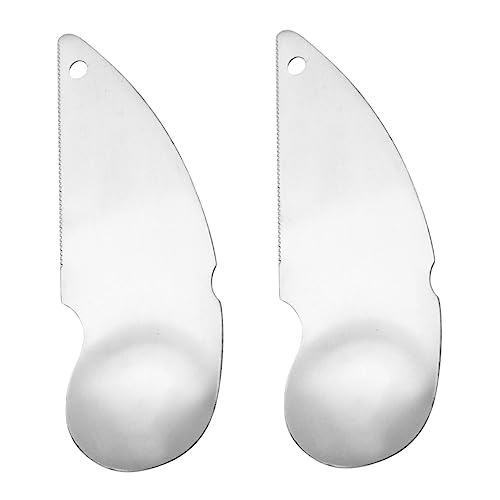 SHOWERORO 4pezzi Cucchiaio Kiwi Acciaio Inossidabile per Sbucciare e Scavare Frutta Utensile Pratico per Kiwi e Avocado Facile da Pulire e Riutilizzabile