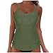 Bikini Tank Tops for Women Flowy Bathing Suit Top Modest Swim Tank Top Beach Swimwear, No Bottom Army Green