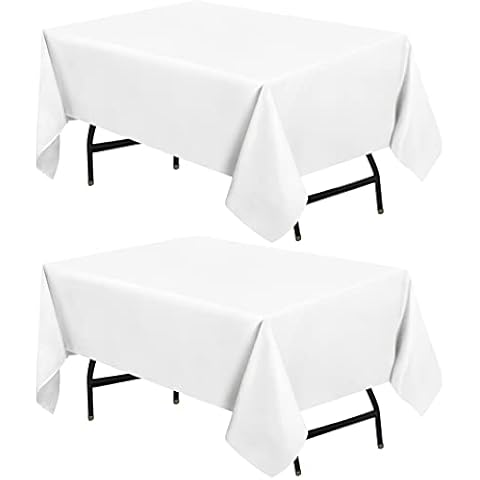 Utopia Kitchen Square Table Cloth 2 Pack [54x54 Inches, White] Tablecloth Machine Washable Fabric Polyester Table Cover for Dining, Buffet Parties, Picnic, Events, Weddings and Restaurants Cover