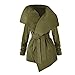 Dasongff Femmes Manteau Revers Veste en Peluche Parka pour Vêtements D'extérieur Couleur Unie Veste d'hiver Mode Longue Teddy-Polaire Manteau élégant Chaud Manteau de Fausse Fourrure