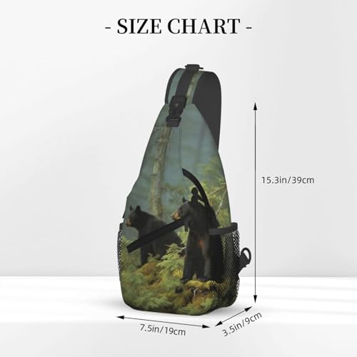 Morrales tipo sling negros para hombro y trekking miniatura 3