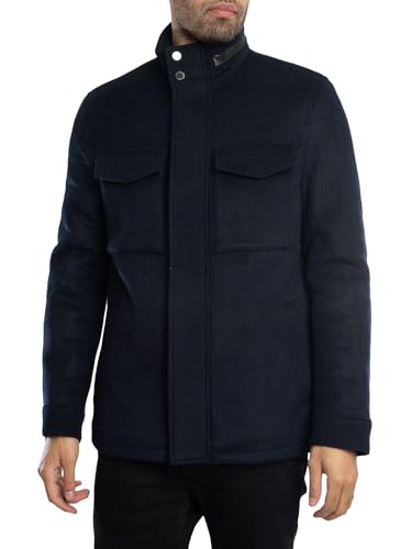 Ted Baker de los Hombres Chaqueta de Campo con Cuello Alto de Knowl, Azul, L