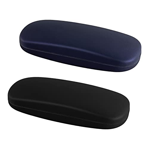 Fanshiontide 2 pieces glasses case hard case, hard shell glasses case glasses box for glasses and reading glasses, suitable for women, men, children