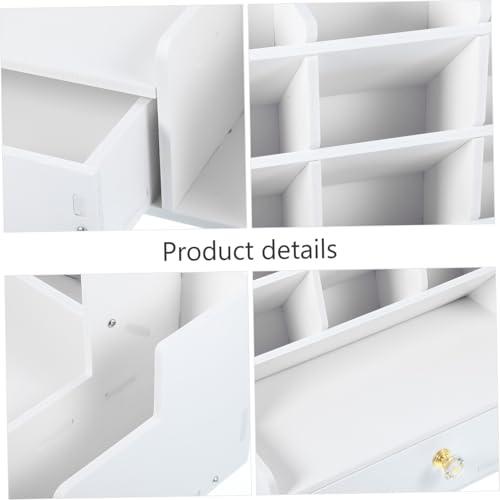 Fournitures de bureau rangement compartimenté boîte porte-stylo blanc - 8