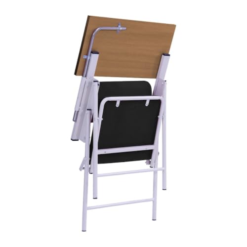 Image of Spacecrafts Folding Cushion Study Chair | Space Saving | Desk Chair | Powder Coated with Cushion | Chair with Writing Pad