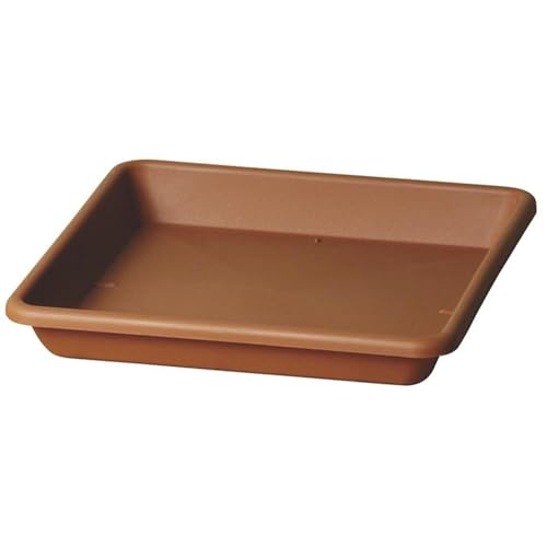 Decorspace - Plato para maceta cuadrado Cuadro Basic para flores y plantas de exterior (27 cm, terracota)