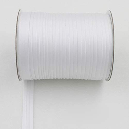 NICKI Ribbons - Polyester 5/8"(15mm) Satin Bias Tape Bias Binding Solid Color For DIY Garment Sewing And Trimming 25yard/roll (07 snow white 15mm)