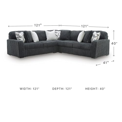 Image of Signature Design by Ashley 5-Piece L-Shaped Sectional Couch, Gunmetal