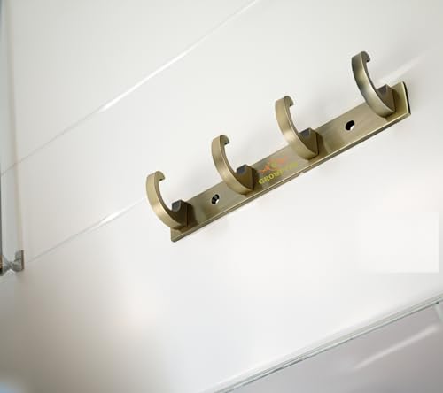 Image of Heavy Duty C Type Stainless Steel Cloth Hanger Suitable for Bathroom Bedroom Kitchen Wall Hook Rail Hanging Scarf Coat Keys Tie, Towel Door Robe (4 Pin Antique, Pack of 1)