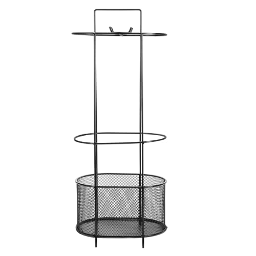 Porte-parapluie en fer noir compact avec bac récupérateur d'eau pour entrée
