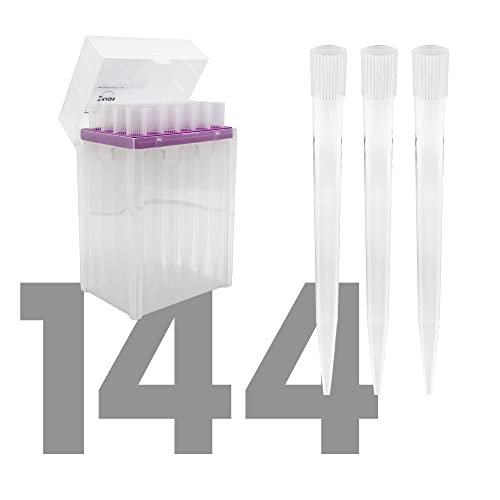 Kashi Scientific 5000uL Universal Racked Laboratory Pipette Tips, Sterile Dnase/Rnase Free, Pyrogen Safe [5mL, Non-Filtered, 144 Tips]