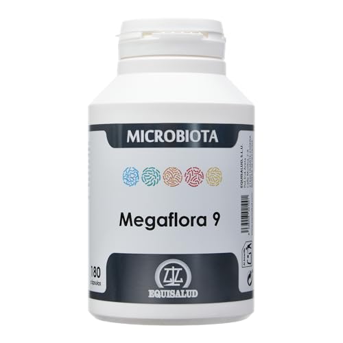 Equisalud - Microbiota Megaflora 9 Probióticos y Prebióticos 180 Cápsulas - para Flora Intestinal, e Hinchazón Abdominal