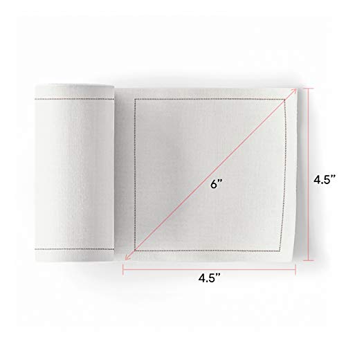 MY DRAP Cocktail Napkin, Washable And Reusable Cloth Napkins 4.5 x 4.5 In (100 Napkins, Cream)