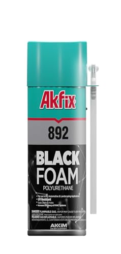 Akfix 892 Black Spray Foam Sealant (1x12 Oz.) - UV Resistant Polyurethane Expanding Spray Foam...