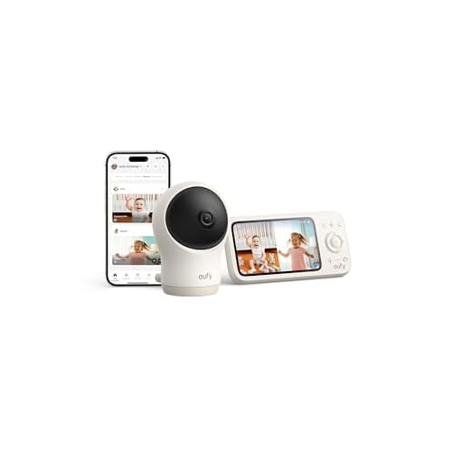 eufy Babyphone C10 mit 2KHDKamera, 4,5"Display, Schwenk‑Neige‑Funktion, 4×Zoom, Nachtsicht, HybridWLAN/Offline, 12 StdAkku, Bewegungs‑, Geräusch‑ &Temperatur‑Alarm, Gegensprechen, VOX‑Modus