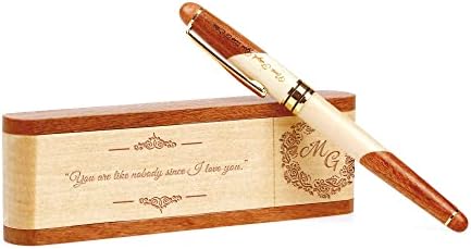 Personalized Ballpoint Pen & Case Wooden Custom Engraved Business Gift With Box(Antique)