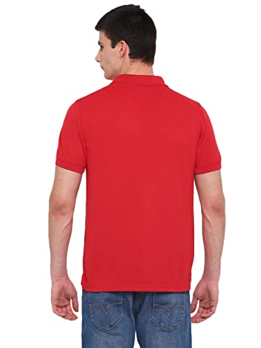 Image of Deniklo Men's Polyester Half Sleeve Regular Fit Solid Polo T-Shirt