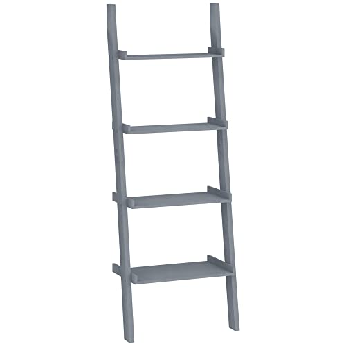 Marque Amazon - Movian - Bibliothèque à 4 étagères avec échelle, 32.5 x 56 x 158 cm, gris Cover
