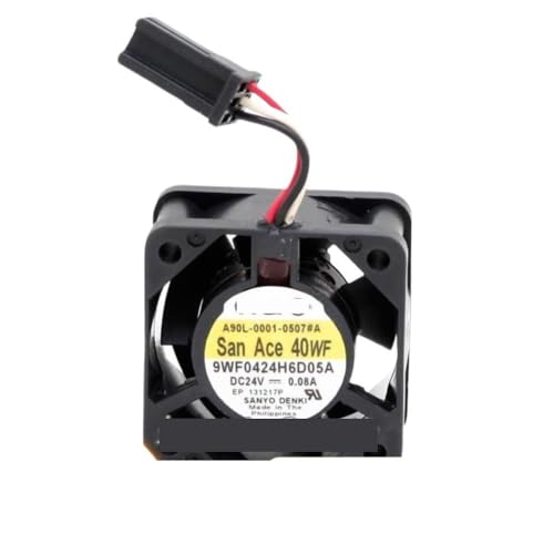 LINGOZS Ventilador axial de 40 mm para Caja, Resistente al Agua, Compatible con Sanyo 9WF0424H6D05A (40 x 20, 24 V CC)