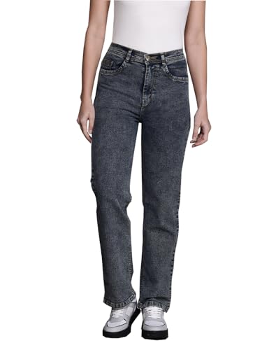 Image of Nifty Womens Mid Rise Denim Stretchable Straight Fit Boyfriend Jeans