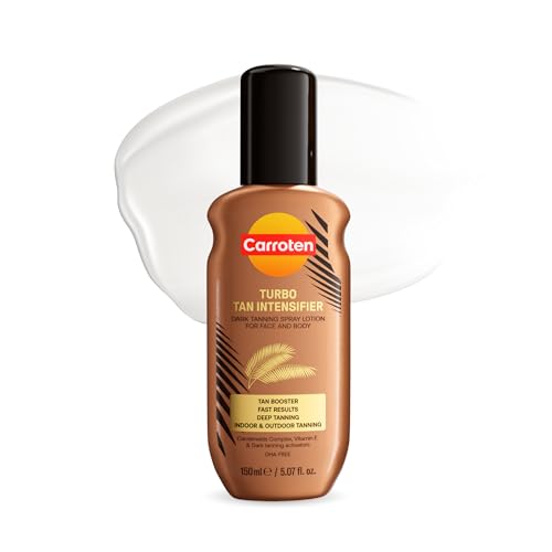 Carroten Turbo Tan Intensifier | Tanning Primer for Fast Long-lasting Results | Deep Tanning Spray Lotion for Face & Body | Quick-Drying, Lightweight Hydration | Made in Greece | 5 oz