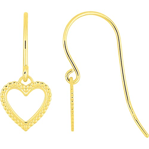 Boucles d'oreilles coeur or 18 carats anti-allergie pour femme