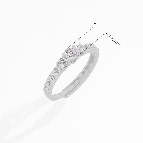 Image of U ARE 925 Sterling Silver 18K Gold and Rose Gold Plated Sparkling Three-Stone Ring | Gift for Women and Girls | With Certificate of Authenticity and 925 Stamp