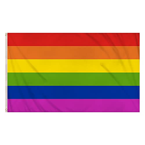 Henbrandt Small Rainbow Gay Pride LGBTQ+ Flag 3ft x 2ft with Eyelets