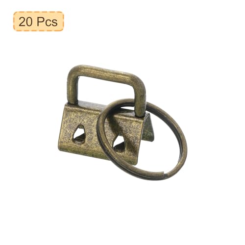 uxcell 20Pcs 20mm/ 0.8-inch Key Fob Hardware with Keychain Ring for Bag Webbing Wristlets Lanyards, Dark Bronze - Image 3