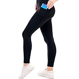 ZENACROSS Sportleggins Damen lang Schwarz M - Leggings für Damen Slim Fit Leggings - Doppellagige Sport Bekleidung, Push und elastischer Bund - Fitness, Yoga, Joggen, Workout, Sport Leggings Damen